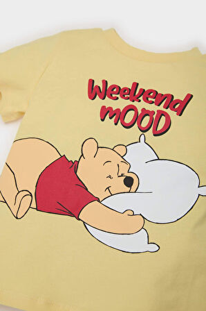 DeFacto Erkek Bebek Disney Winnie The Pooh Pijama Takımı Kısa Kollu Penye Üst Beli Lastikli Şort E4785A525HSYL267