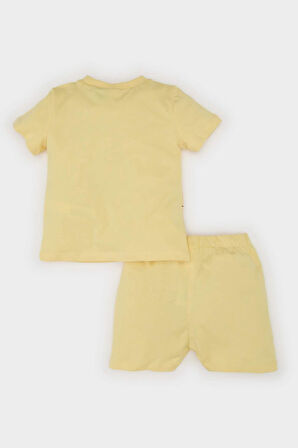 DeFacto Erkek Bebek Disney Winnie The Pooh Pijama Takımı Kısa Kollu Penye Üst Beli Lastikli Şort E4785A525HSYL267