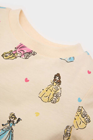 DeFacto Kız Bebek Pijama Takımı Disney Prenses Penye Uzun Kollu Üst Esnek Belli Alt E4609A525SPBG812