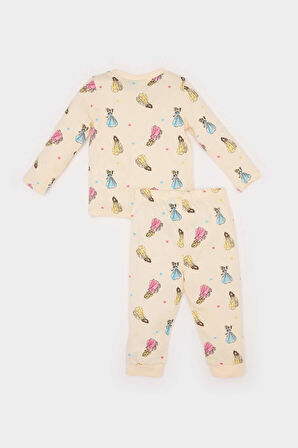 DeFacto Kız Bebek Pijama Takımı Disney Prenses Penye Uzun Kollu Üst Esnek Belli Alt E4609A525SPBG812
