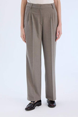 DeFacto Wide Leg Kışlık Pantolon Yüksek Bel Geniş Düz Paça Pensli Flanel E6115AX24WNBG745