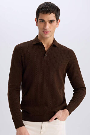 Standart Fit Polo Yaka Triko Kazak