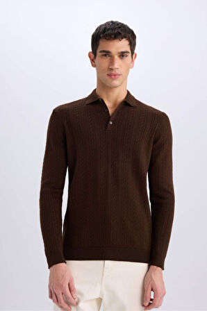 Standart Fit Polo Yaka Triko Kazak