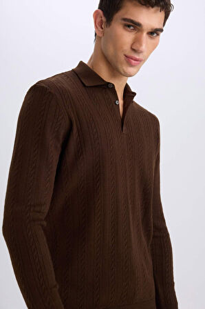 Standart Fit Polo Yaka Triko Kazak
