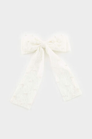 DeFacto Kadın Kurdele Görünümlü İncili Çıtçıtlı Toka E6801AXNSWT1