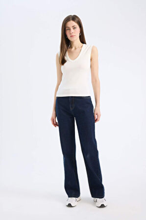 DeFacto Slim Fit Dar Kesim V Yaka Ribana Atlet E5779AX25SPER105