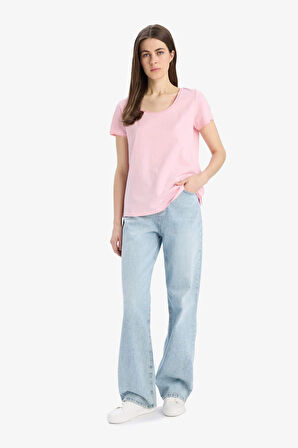 DeFacto Regular Fit Yuvarlak Yaka Basic Düz Kısa Kollu Tişört K1508AZ25SMPN105