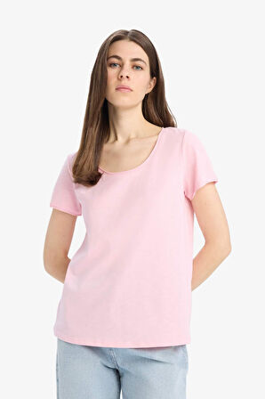 DeFacto Regular Fit Yuvarlak Yaka Basic Düz Kısa Kollu Tişört K1508AZ25SMPN105