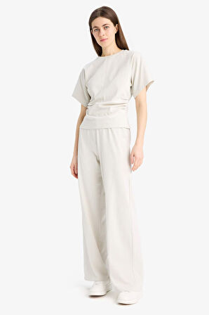 	Wide Leg Basic Düz Geniş Paça Premium Pantolon