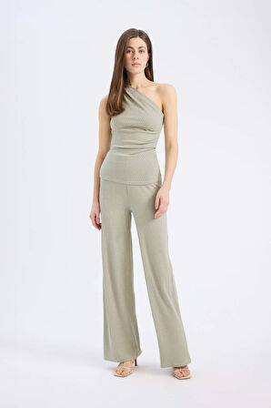 Slim Fit Dar Kesim Fitilli Kaşkorse Basic Düz Pantolon