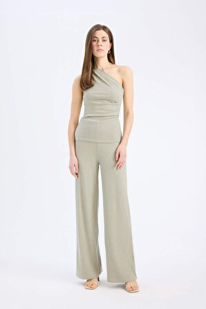 Slim Fit Dar Kesim Fitilli Kaşkorse Basic Düz Pantolon