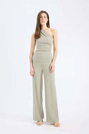 Slim Fit Dar Kesim Fitilli Kaşkorse Basic Düz Pantolon