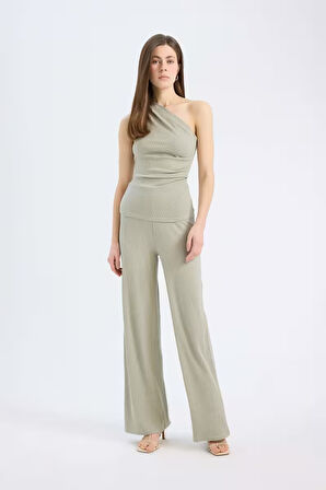 Slim Fit Dar Kesim Fitilli Kaşkorse Basic Düz Pantolon