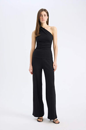 DeFacto Slim Fit Dar Kesim Fitilli Kaşkorse Basic Düz Pantolon E5783AX25SPBK81