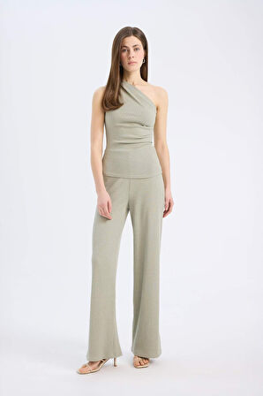 DeFacto Slim Fit Dar Kesim Tek Omuzlu Fitilli Kaşkorse Atlet E5777AX25SPKH400