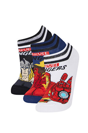 Erkek Çocuk Marvel Avengers 3'lü Pamuklu Patik Çorap