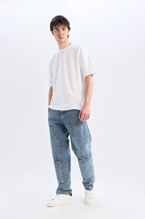 DeFacto %100 Pamuk Relax Fit Rahat Kesim Düz Paça Jean Pantolon D7284AX25SPNM28