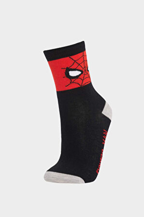 Erkek Çocuk Marvel Spiderman 2'li Pamuklu Uzun Çorap