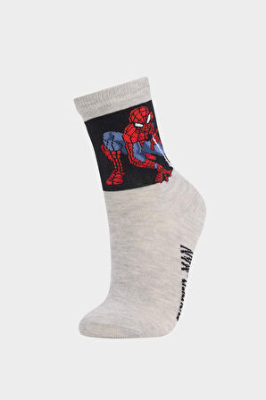 Erkek Çocuk Marvel Spiderman 2'li Pamuklu Uzun Çorap