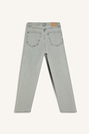 DeFacto %100 Pamuk Baggy Fit Geniş Kalıp Normal Bel Geniş Paça Yıkamalı Jean Pantolon D7278AX25SPNM39
