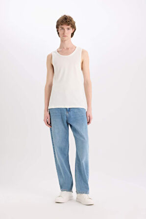 Slim Fit Dar Kesim Bisiklet Yaka Ribana Atlet