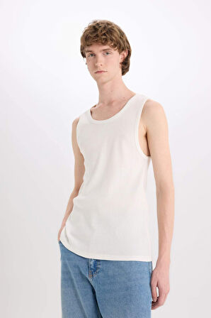 Slim Fit Dar Kesim Bisiklet Yaka Ribana Atlet