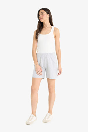 Regular Fit Normal Bel Düz Paça Bermuda Şort