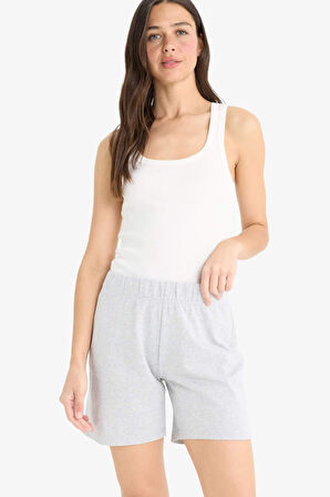 Regular Fit Normal Bel Düz Paça Bermuda Şort