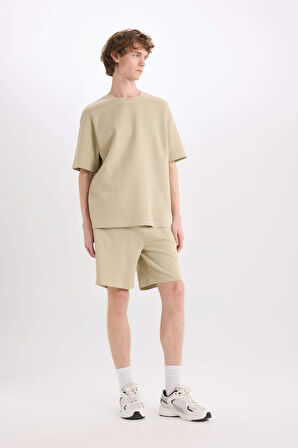 DeFacto %100 Pamuk Regular Fit Düz Paça Şort E0442AX25SMKH142