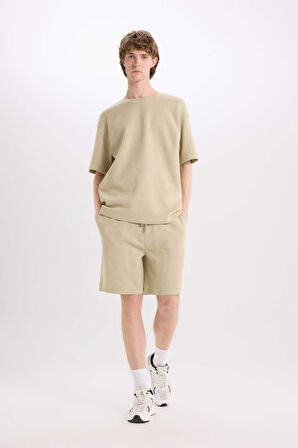 DeFacto %100 Pamuk Regular Fit Düz Paça Şort E0442AX25SMKH142