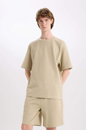 DeFacto %100 Pamuk Regular Fit Düz Paça Şort E0442AX25SMKH142