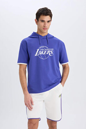 DeFactoFit NBA Los Angeles Lakers Standart Fit Kısa Paça Şort W9811AZ25SPER105