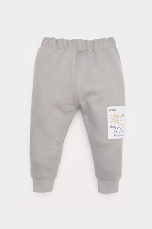 DeFacto Erkek Bebek 2'li Takım Selanik Kumaş Etiket Baskılı Sweatshirt Eşofman Altı D4647A525SPGR52