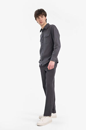 DeFacto Bol Rahat Kesim Wide Leg Geniş Paça Pamuklu Yazlık Keten Görünümlü Pantolon D7285AX25SPAR104