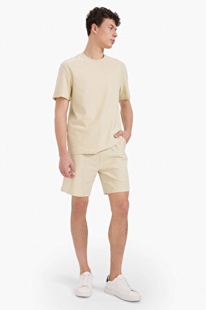 DeFacto %100 Pamuk Relax Fit Twill Dokulu Cepli Şort E2590AX25SMBG430