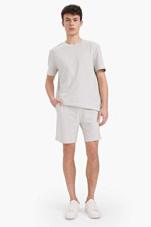 DeFacto %100 Pamuk Relax Fit Twill Dokulu Cepli Şort E2590AX25SMGR368