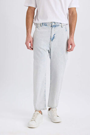 Relaxed Slouchy Fit Dar Paça Jean Pantolon