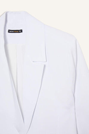 Oversize Geniş Kalıp Keten Karışımlı Blazer Ceket
