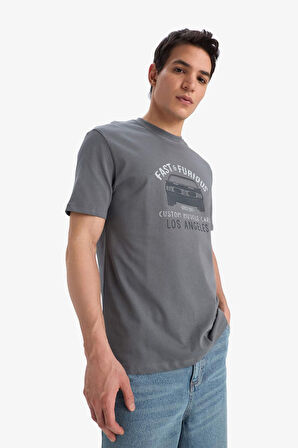 DeFacto %100 Pamuk Fast & Furious Regular Fit Bisiklet Yaka Kısa Kollu Tişört E0621AX25SMGR206
