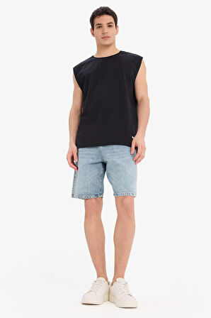 %100 Pamuk Boxy Fit Bisiklet Yaka Basic Düz Atlet