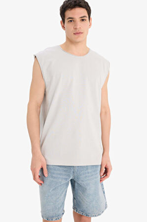 DeFacto %100 Pamuk Boxy Fit Bisiklet Yaka Basic Düz Atlet C7205AX25SMGR184