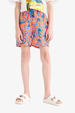 Erkek Çocuk Floral Deniz Şortu