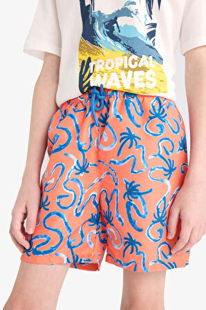 DeFacto Erkek Çocuk Floral Deniz Şortu E5181A825HSOG235
