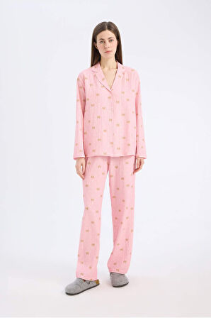 DeFacto Uzun Boy Dokuma Pijama Altı-Fall in Love E5773AX25SPPN99