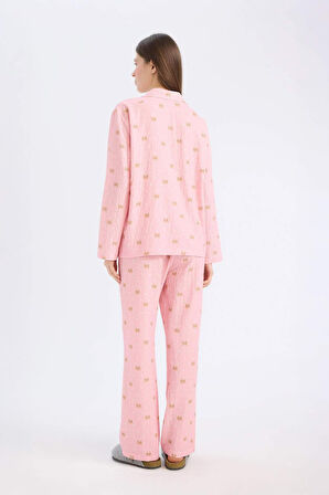 DeFacto Uzun Boy Dokuma Pijama Altı-Fall in Love E5773AX25SPPN99