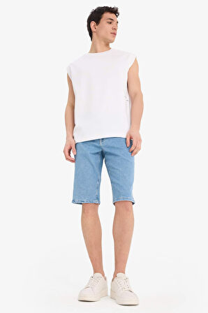 DeFacto %100 Pamuk Boxy Fit Bisiklet Yaka Baskılı Atlet C5040AX25HSWT34