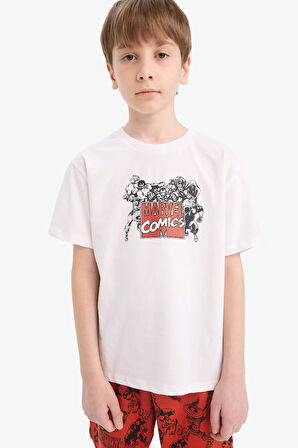 Erkek Çocuk Marvel Comics Pijama Takımı Kısa Kollu Üst Şort