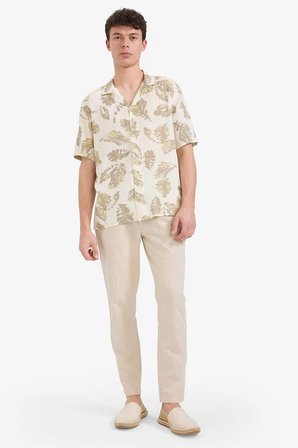 DeFacto Regular Fit Polo Yaka Desenli Yazlık Kısa Kollu Gömlek D8449AX25SPER85