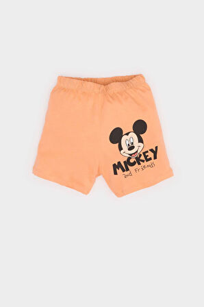DeFacto Erkek Bebek Disney Mickey & Minnie 2'li Takım Kısa Kollu Tişört Beli Lastikli Şort E6924A525SMOG208