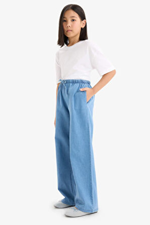 Kız Çocuk Wide Leg Geniş Paça Jean Pantolon